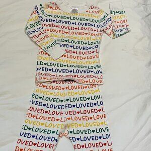 Hanna Andersson “Loved” Rainbow Pajama Set | Size 3T | Organic Cotton